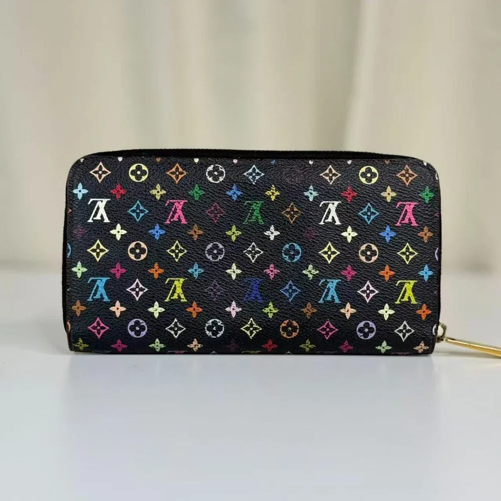 Louis Vuitton Black Multicolor Wallet with Colorful Monogram Design